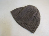 Handcrafted Beanie Dark Brown Textured 100% Merino Adult -- New