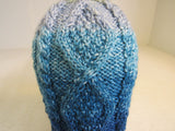Handcrafted Beanie Hat Ribbing Design Pom Pom 100% Merino Female Adult -- New