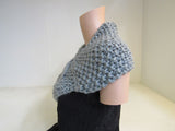 Handcrafted Owl Cowl Gunmetal Gray Textured 100% Merino Female Adult -- New