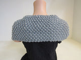 Handcrafted Owl Cowl Gunmetal Gray Textured 100% Merino Female Adult -- New