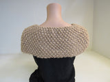 Handcrafted Owl Cowl Tan Textured 65% Alpaca 35% Acrylic Female Adult -- New