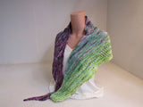 Handcrafted Shawl Multicolored Lots of Texture 100% Merino Female Adult -- New