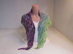 Handcrafted Shawl Multicolored Lots of Texture 100% Merino Female Adult -- New