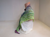 Handcrafted Shawl Multicolored Lots of Texture 100% Merino Female Adult -- New