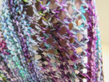 Handcrafted Shawl Multicolored Lots of Texture 100% Merino Female Adult -- New