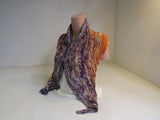 Handcrafted Shawl Multicolored Lots of Texture 100% Merino Female Adult -- New