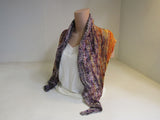 Handcrafted Shawl Multicolored Lots of Texture 100% Merino Female Adult -- New