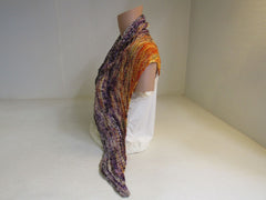 Handcrafted Shawl Multicolored Lots of Texture 100% Merino Female Adult -- New