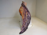Handcrafted Shawl Multicolored Lots of Texture 100% Merino Female Adult -- New