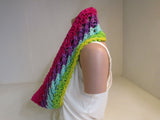 Handcrafted Cowl Multicolored Lots of Texture 100% Merino Female Adult -- New