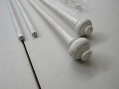 Allen+Roth 1-in Adjustable Drapery Rod Set White Brushed Pewter