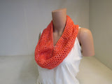 Handcrafted Cowl Coral Crocheted 50% Alpaca 50% Mulberry Silk Female Adult -- New