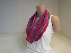 Handcrafted Cowl Gray Hot Pink 50% Alpaca 50% Mulberry Silk Female Adult -- New