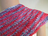 Handcrafted Cowl Gray Hot Pink 50% Alpaca 50% Mulberry Silk Female Adult -- New