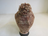 Handcrafted Beanie Hat Latte Pom Pom 70% Merino 20% Cashmere 10% Nylon Adult -- New