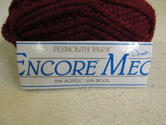 Plymouth Yarn Co Encore Mega Yarn Cranberry 1 Skein 64 Yards Acrylic Wool -- New
