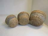 Potey Planter Baskets Lot of 3 Grey Hand Woven Seagrass Fiber -- New