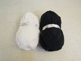 Hook & Needle Mary Jane Slippers Yarn Kit Black/White 2 Balls Polyester -- New