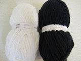 Hook & Needle Mary Jane Slippers Yarn Kit Black/White 2 Balls Polyester -- New