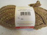 Premier Yarns Starbella Flash Yarn Tan/Gold 1 Skein 33 Yards Acrylic Glitter -- New