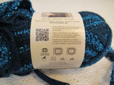 Premier Yarns Starbella Flash Yarn Black/Teal 1 Skein 33 Yards Acrylic Glitter -- New