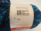 Premier Yarns Starbella Flash Yarn Black/Teal 1 Skein 33 Yards Acrylic Glitter -- New