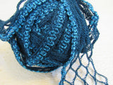 Premier Yarns Starbella Flash Yarn Black/Teal 1 Skein 33 Yards Acrylic Glitter -- New