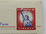 USPS Scott UY16 4c Red Statue of Liberty First Day of Issue Postal Reply Card -- Used