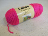 Caron Simply Soft Yarn Neon Pink 1 Skein 315 Yards Acrylic -- New