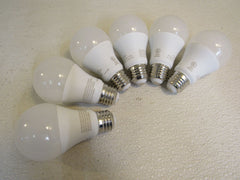 LED 9W Light Bulbs Set of 6 A19 Frosted Warm White E26 Base 60 Watt Equivalent -- New