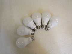 LED 9W Light Bulbs Set of 6 A19 Frosted Warm White E26 Base 60 Watt Equivalent -- New