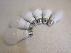 LED 9W Light Bulbs Set of 6 A19 Frosted Warm White E26 Base 60 Watt Equivalent -- New