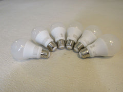 LED 9W Light Bulbs Set of 6 A19 Frosted Warm White E26 Base 60 Watt Equivalent -- New