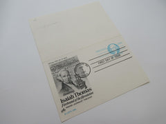 USPS Scott UY32 12c Isaiah Thomas Patriot Postal Reply Card First Day of Issue -- New