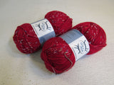 Hook & Needle Annies Kit Club Yarn Red Splatter 2 Balls 150 Yards Each Acrylic -- New