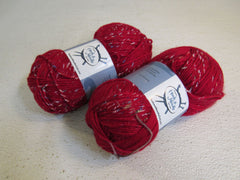 Hook & Needle Annies Kit Club Yarn Red Splatter 2 Balls 150 Yards Each Acrylic -- New