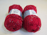 Hook & Needle Annies Kit Club Yarn Red Splatter 2 Balls 150 Yards Each Acrylic -- New