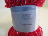 Hook & Needle Annies Kit Club Yarn Red Splatter 2 Balls 150 Yards Each Acrylic -- New