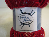 Hook & Needle Annies Kit Club Yarn Red Splatter 2 Balls 150 Yards Each Acrylic -- New