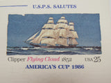USPS Scott UX107 25c Clipper Flying Cloud 1852 VG/F (Very Good/Fine) Postal Card -- New