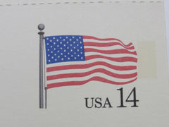 USPS Scott UY38 14c USA Flag Stars And Stripes Postal Reply Card -- New