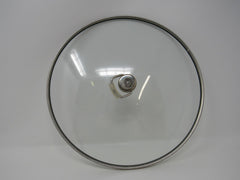 Professional Round Cookware Lid With Center Handle 10-in Glass Metal -- Used