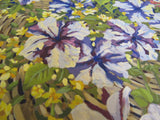 Print 53/80 Vintage Wicker Baskets Unframed Art 37in x 30in John Powell Flowers -- Used