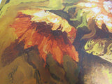 Print 2/50 Vintage Unframed Art 16.5in x 12in A. Nord Sunflowers Contemporary -- Used