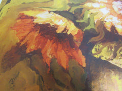 Print 2/50 Vintage Unframed Art 16.5in x 12in A. Nord Sunflowers Contemporary -- Used