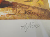 Print 2/50 Vintage Unframed Art 16.5in x 12in A. Nord Sunflowers Contemporary -- Used