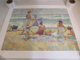 Vintage Frolicking At The Sea Unframed Art 162/350 38in x 31in Don Hatfield -- Used