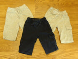 Old Navy 3 Pairs Sweat Pants Boys 0-3M Newborn Cotton Blue/Gray -- Used