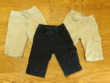 Old Navy 3 Pairs Sweat Pants Boys 0-3M Newborn Cotton Blue/Gray -- Used