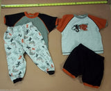 Pekkle Boys 4-Piece Pajama Set Size 2T-3T Toddler Lizards Multicolor -- Used